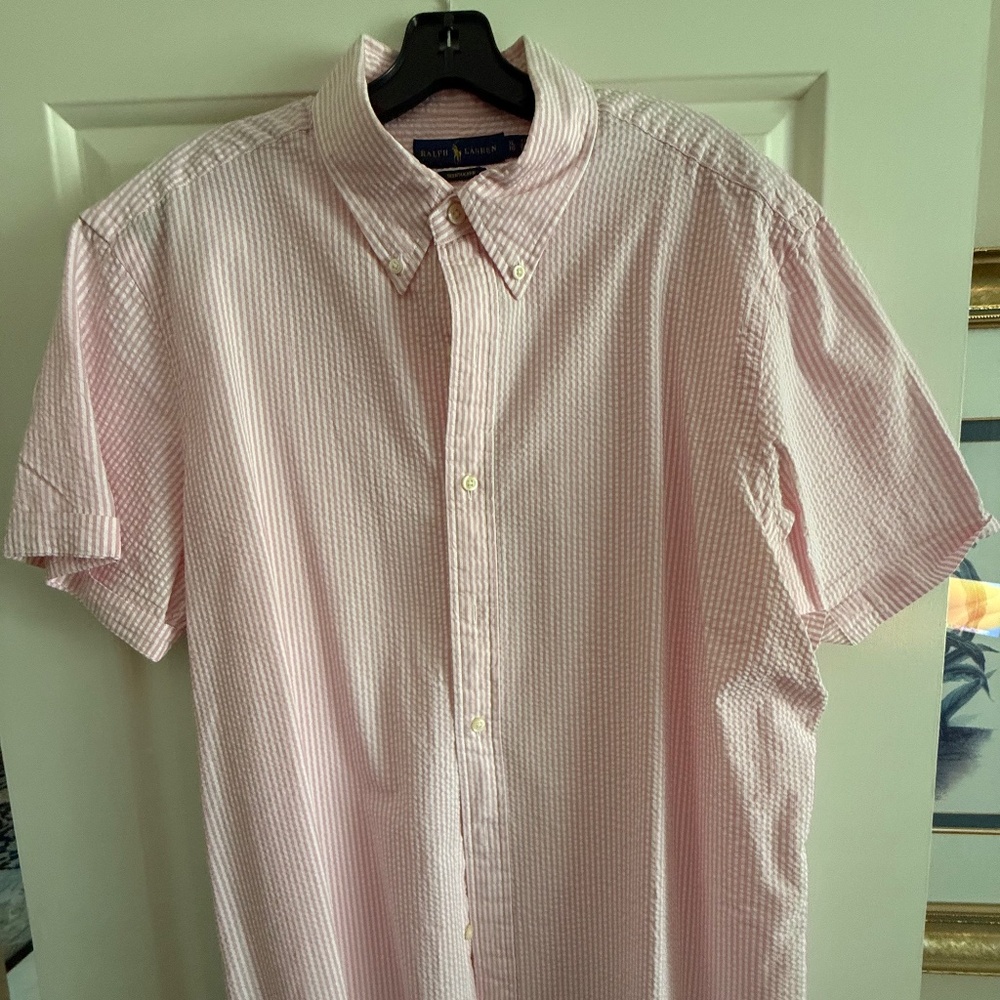 POLO RALPH LAUREN SS SEERSUCKER STRIPE SHIRT XL